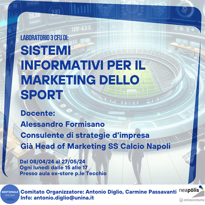 Laboratorio 3 CFU di: Sistemi Informativi per il marketing dello sport